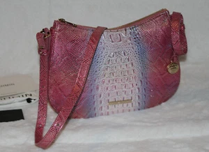 BRAHMIN Shayna Crossbody Pink Multi Sundial Leather Purse Bag Handbag NWT - Picture 1 of 6