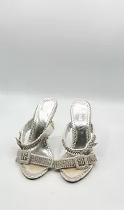 Jumex High Heels mit Strass-Verzierung, Silber, Gr. 37 - Bild 1 von 8