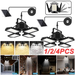 Solar Pendant Light Outdoor Indoor 168LED Solar Powered Motion Sensor Shed Light - Picture 1 of 16