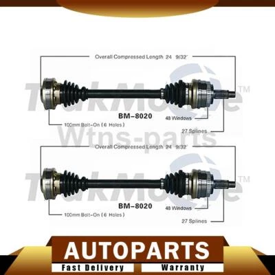 For 1992-1995 BMW 325is 2.5L 1998-1999 BMW 323i 2.5L Rear CV Joint Axle Shaft 2x - Image 1 of 3