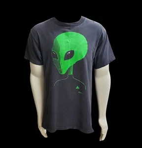 RARE Vintage 1995 Tultex Alien Tour Dates Blue Hair 100% Cotton Size L Black HTF - Picture 1 of 8