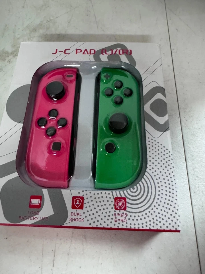 J-C PAD Left and Right Nintendo Switch Controllers Pink and Green JoyCons - Image 1 of 1