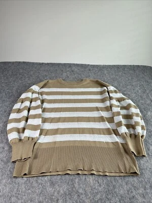 Suéter Pullover Lee Mujer Marrón/Blanco Rayas Grande Foto 1 de 4