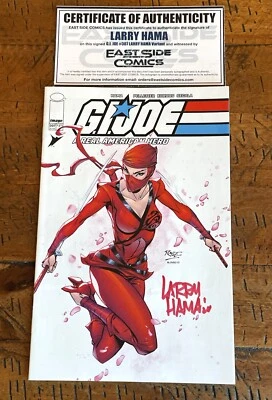 G.I. JOE UN VERDADERO HÉROE AMERICANO #307 LARRY HAMA FIRMADO VARIANTE JOHN ROYLE JINX Foto 1 de 2