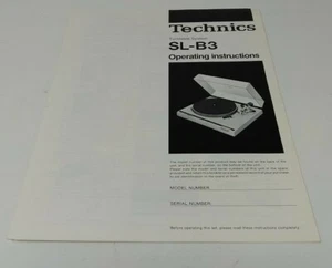 Vintage Technics SL-B3 Turntable Brochure Pamphlet Booklet 1970's - Picture 1 of 5