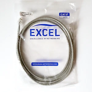 Excel 2m Cat 5e Patchkabel RJ45/8P8C grau - neu & versiegelt Einzelhandelspackung - Bild 1 von 2