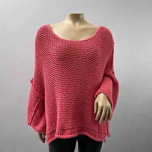 Free People Sweater Women XS Halo Pullover Chunky Knit Dolman Beachy Coral Pink - Picture 1 of 11