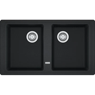 Franke BFG 620, 2x 860x500mm, 2 x Siebkorb als Drehknopfventil, mit rundem Ueber - Bild 1 von 2