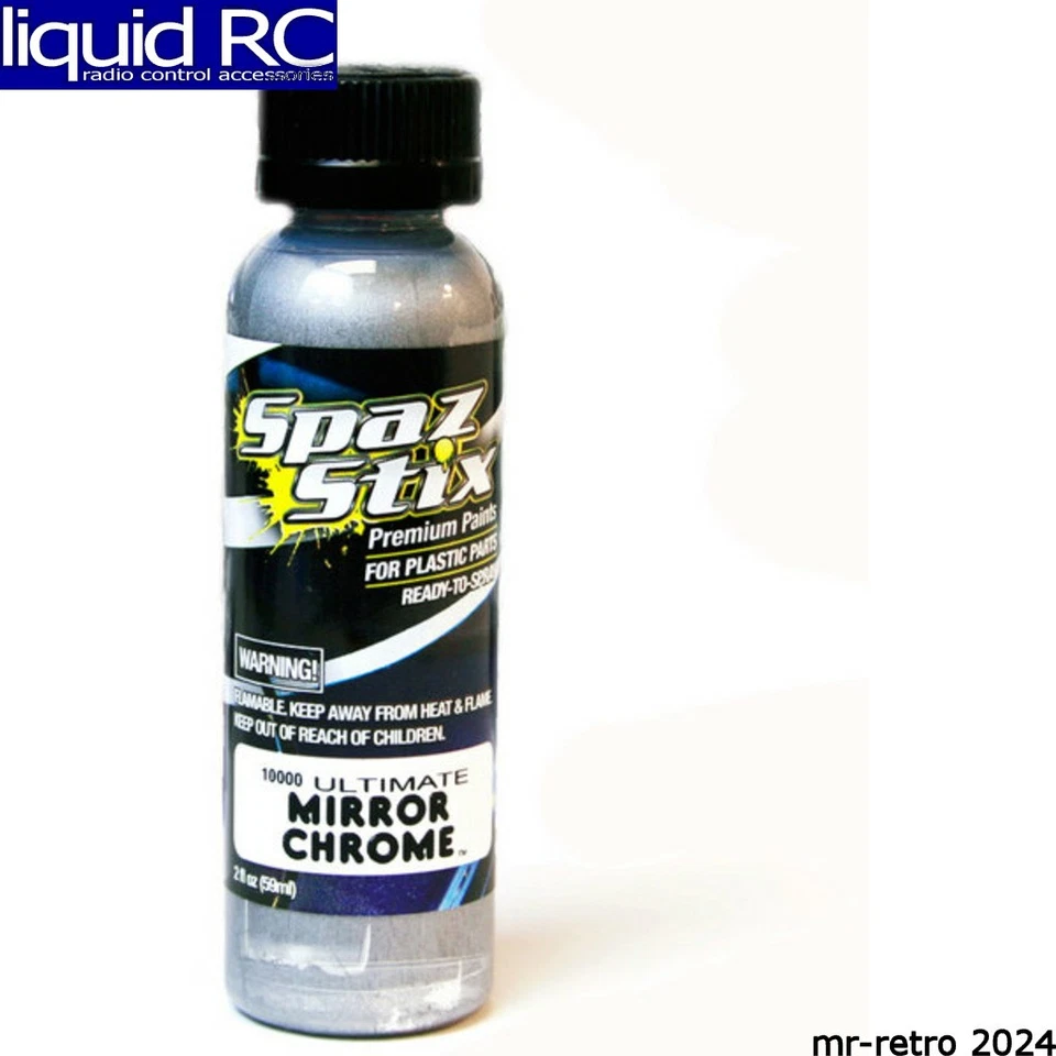 Spaz Stix 10000 Ultimate Mirror Chrome Airbrush Ready Paint 2oz Bottle - Image 1 of 1