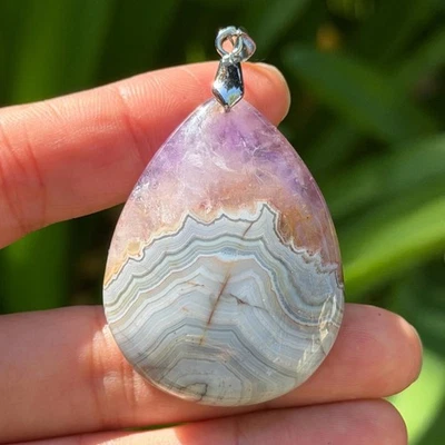 Colgante de plata de ley 925 estampada aurora ágata amatista 0459 Foto 1 de 4