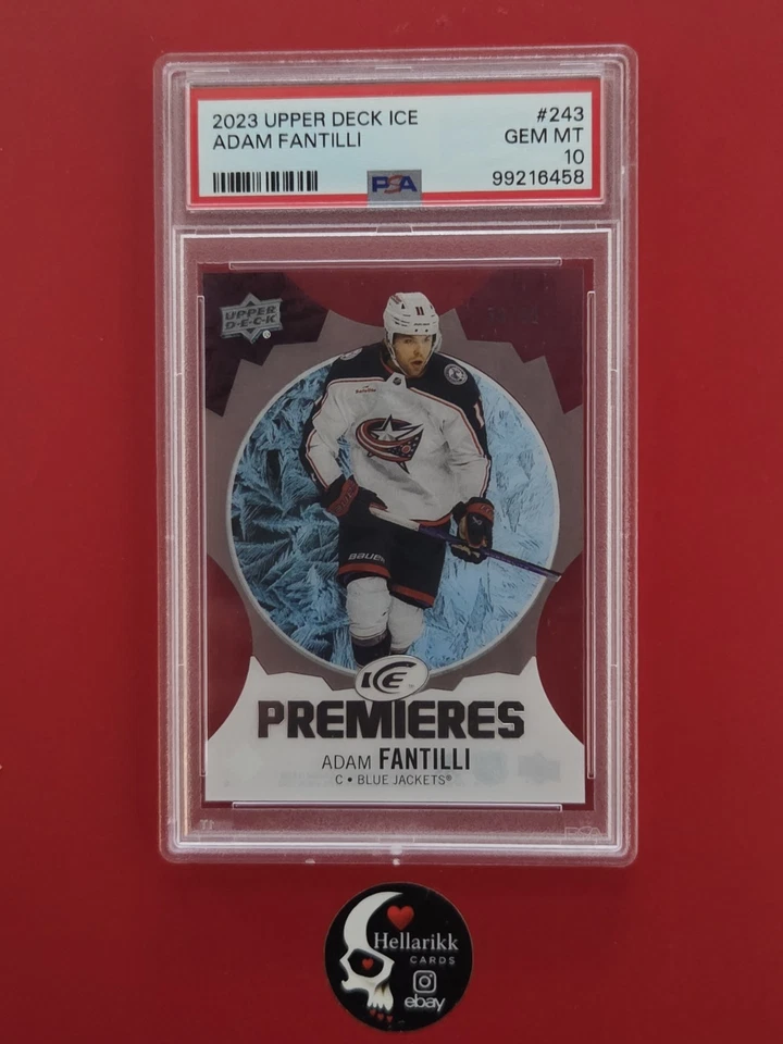 2023-24 Adam Fantilli /99 ICE Premieres Rookie #243 PSA 10 Blue Jackets Columbus - Image 1 of 2