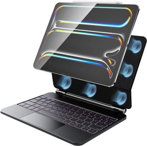 HOU Keyboard Case iPad Pro 11 Inch M4 2024 5th Gen Trackpad Backlit Black MF-11 - Afbeelding 1 van 9