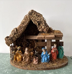 Vintage Fontanini Nativity Set Wood 13” X 10” Made In Italy - Picture 1 of 5
