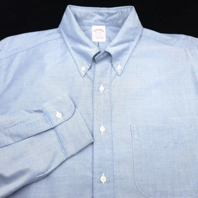 Brooks Brothers Made USA Dress Shirt -17 34 Blue Oxford TRADITIONAL -Button OCBD - Image 1 of 4