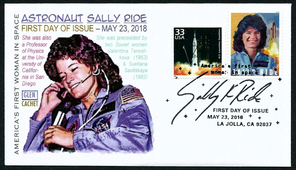 USA, SCOTT # 5283 & 3187-D, GLEN FDC COVER - USA WOMAN IN SPACE SALLY RIDE 2018 - Image 1 of 1