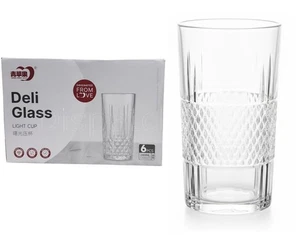 6 Pcs Highball Glasses Drinking Tumblers Glass Set 280ml Tall Drink Glasses - Picture 1 of 3