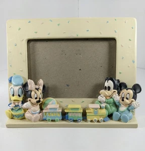 DISNEY 3D Characters 3x5 Glass Picture Frame Baby Mickey Mouse Donald Duck VTG - Picture 1 of 6