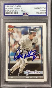Don Mattingly Signed 1991 Topps #100 Baseball Card Yankees Autograph PSA/DNA - Bild 1 von 2