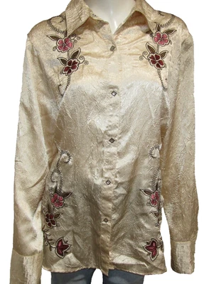 CAMISA FEMININA ROPER WESTERN BORDADA MANGA LONGA TAMANHO X-GRANDE - Imagem 1 de 4