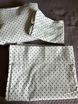 Tommy Hilfiger White Chambray Blue Polka Dots Twin Sheet Set 3 Pieces - Image 1 of 4