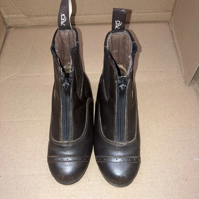 Ovation Quantum Niñas Cremallera Paddock Talla 11 - Botas de Montar Botas Ecuestres Marrón Foto 1 de 4