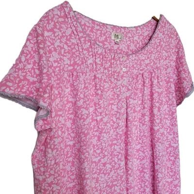 Camisón Aria Collection Rosa Floral Tejido Algodón Mujer Bolsillos XL Foto 1 de 4