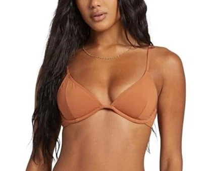☀️Billabong Sol Searcher Reese Underwire Bikini Top Golden Brown Size Medium NWT - Image 1 of 4