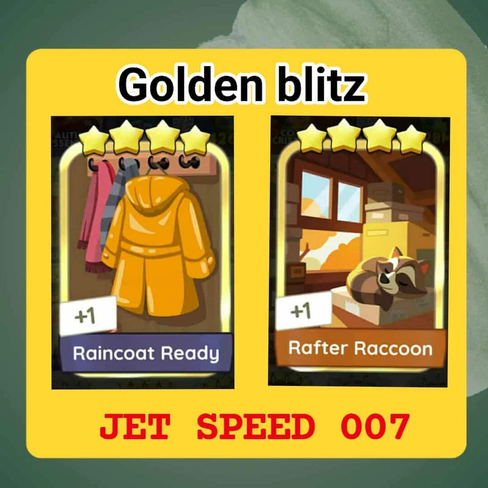 Mono-po_ly-Go Golden Blitz / Rincoat Ready/ Rafter Raccoon ( instant send ) - Image 1 of 1