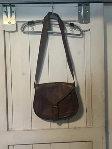 Cartera de cuero y fábula bandolera vintage usada - Imagen 1 de 8