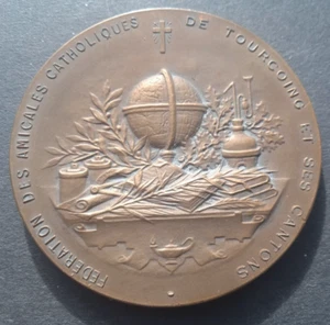 FRANZÖSISCHE KATHOLISCHE SCHULE PREIS MEDAILLE / MEDAILLE TOURCOING - Bild 1 von 4