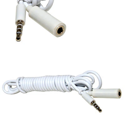 6.5ft 3.5mm 1/8" 3 Ring Extension Stereo Cable 4-Pole TRRS 3.5mm Male to Female - Image 1 of 3