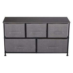 5-Drawer Dresser Storage Closet Tower Organizer Unit for Bedroom Hallway Grey - Picture 1 of 14