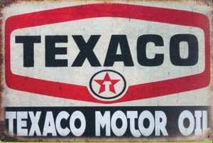 Letrero de aceite de motor Texaco de metal de aspecto rústico de 12"" x 8 - Imagen 1 de 2