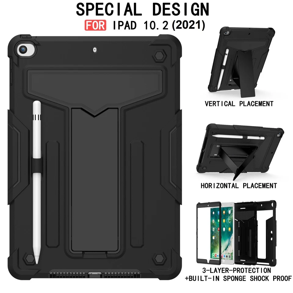 For iPad 9th/8th/7th Generation 10.2" Case Heavy Duty Shockproof Stand Cover - Image 1 of 2