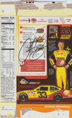 Clint Bowyer 2009 doble firma ayudante de hamburguesa escena de carreras NASCAR caja de productos Foto 1 de 2