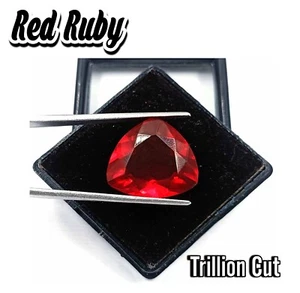 Looking Nice Stone 19-21Ct Real Red Ruby Faceted Trillion Cut Certified Gems JKF - Picture 1 of 11