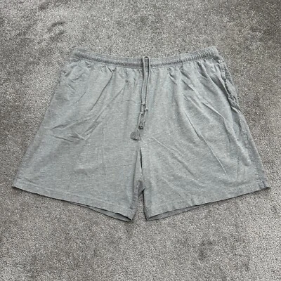 Haband Sweat Shorts Mens XXL Gray Elastic Waist Drawstring Cotton Pocket Casual - Image 1 of 4