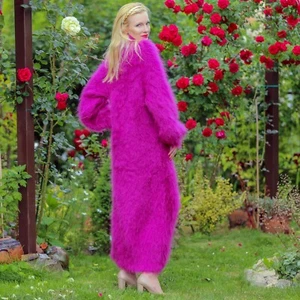 SuperTanya purple mohair dress fuzzy handmade long sweater ready to ship - Picture 1 of 5