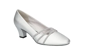 Easy Street Women's Cristiny Slip-On Pumps 9.5 medium US size - Silver Satin - Picture 1 of 7