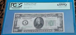 1934 A $20 FR 2055-A RARE Boston PCGS 63PPQ CHOICE NEW FRN Federal Reserve Note - Picture 1 of 2