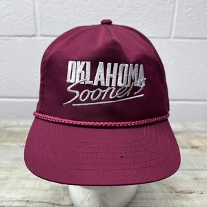 Oklahoma Sooners Leather Strap Back Rope Hat TOW Top of the World 90s Very Nice! - Picture 1 of 8