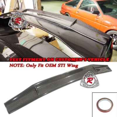 Fits 11-21 Subaru STi Sedan OEM Spoiler ZR-Style Gurney Flap (Carbon) - Image 1 of 4