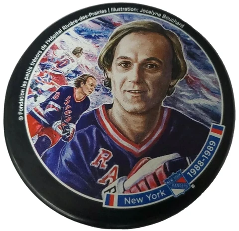 1988-1989 NEW YORK RANGERS by JOCELYNE BOUCHARD Guy lafleur photo on PUCK 🇸🇰 Cover