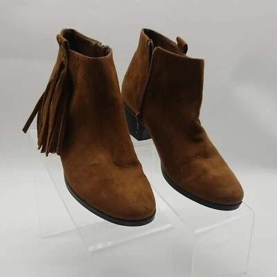 Call It Spring Tassel Ankle Suede Boots Womens Sz 7 - Image 1 of 4