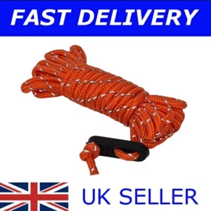 🔥Reflective Orange 4mm Guy Line Rope Tent Camping Gazebo Guyline Caravan Cord - Picture 1 of 10