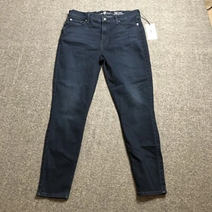 7 For All Mankind Womens Jeans 31 Blue High Waist Ankle Gwenevere NWT - Picture 1 of 14