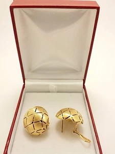 Luxury 18k Solid Yellow Gold Italian Perforated Earrings 10.87Grs - Picture 1 of 9