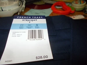 French Toast Boys Straight-Fit School Pants Adjustable Waist (Navy, 7) NWT AA-3 - Picture 1 of 1