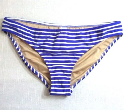 NUEVO J. BIKINI A RAYAS AJUSTADAS CREW 63494 PANTALONES DE BAÑO PÚRPURA BLANCO TALLA GRANDE Foto 1 de 2