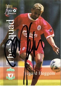 TARJETA COLECCIONABLE DE SELECCIÓN DE FANS DE FUTERA DE LIVERPOOL FIRMADA POR VEGARD HEGGEM + CERTIFICADO DE AUTENTICIDAD - Imagen 1 de 1